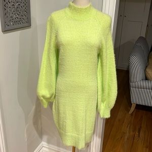 Brand new Neon Green Sweater Mini Dress
